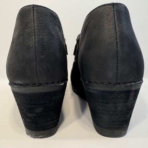 Dansko Sheena Slouchy Black Leather Wedge Bootie Women’s Size 41/10.5 - Picture 3 of 14